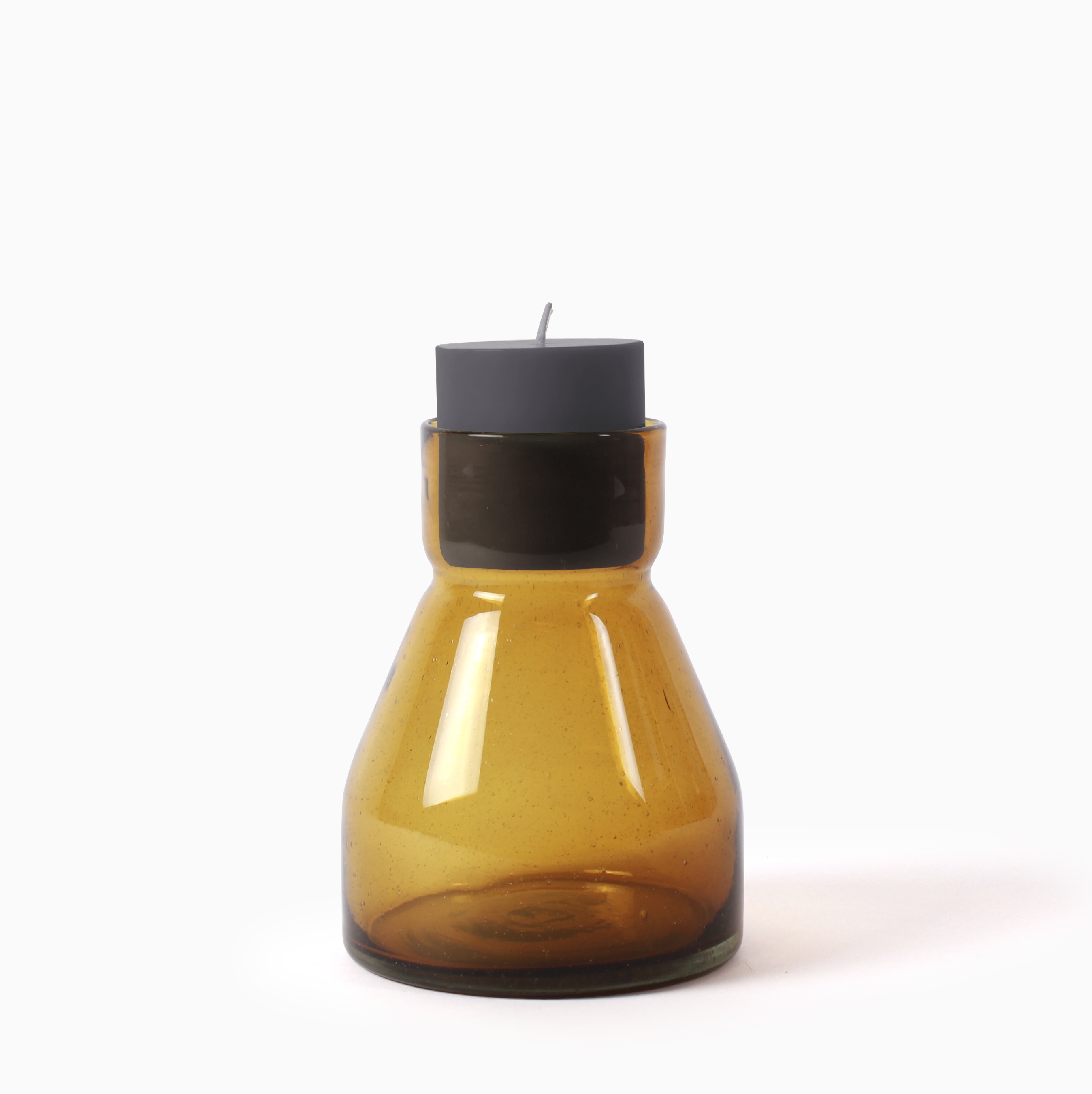 Imperfect design Kandelaar Glas large H19xB15cm amber