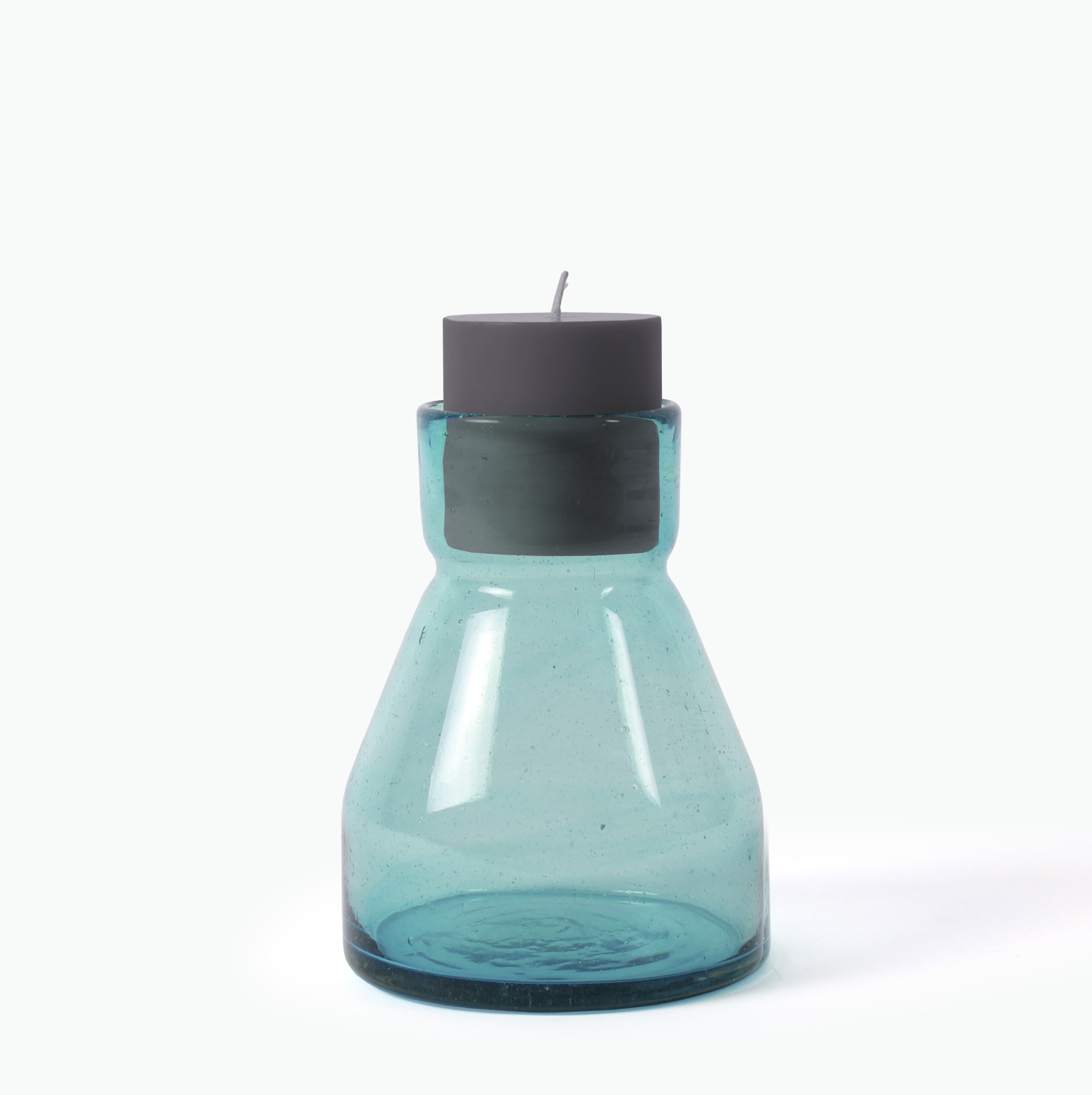 Imperfect design Kandelaar Glas large H19xB15cm aqua