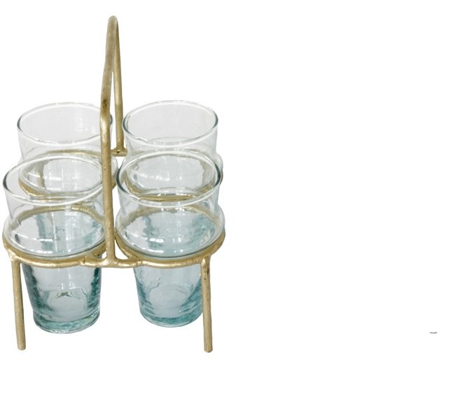 Household Hardware Glashouder (Excl. glazen), 4 Stuks L Zwart