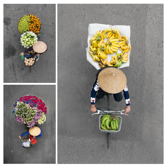 Oxfam Fotokaarten Vendors from above 2*3st