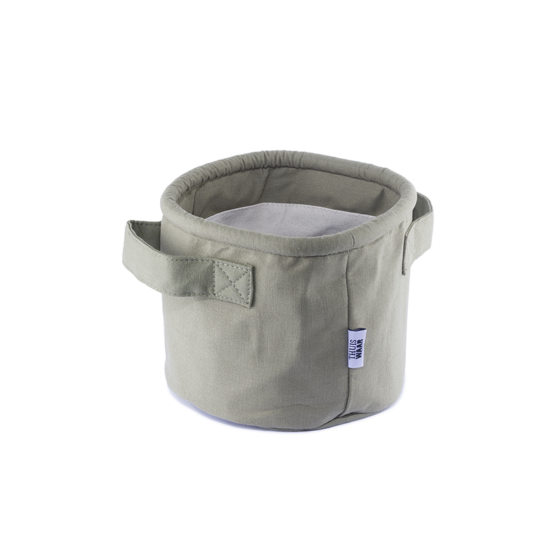 ThuisWAAR Mand Small legergroen katoen