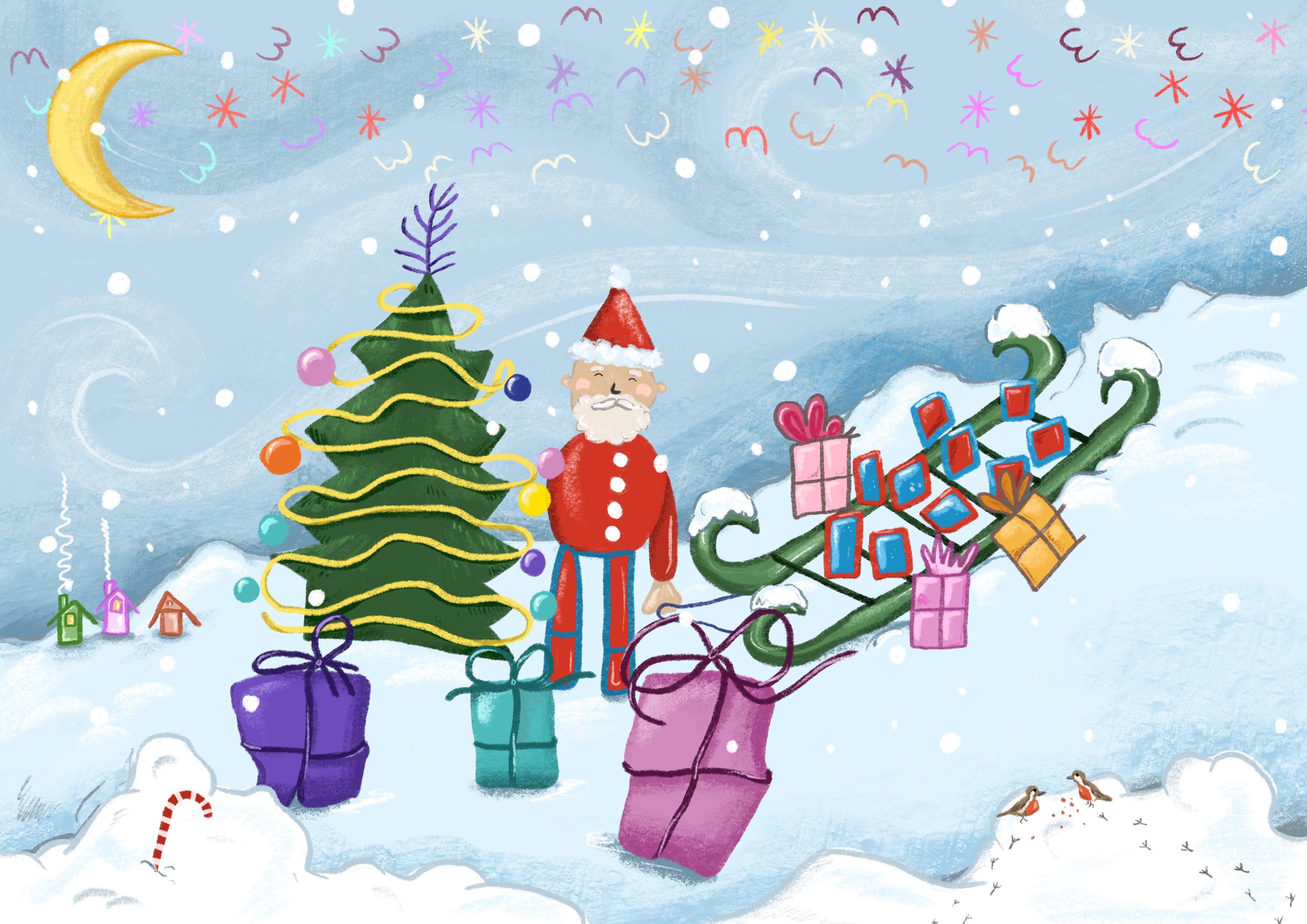  Kerstman met slee (sociaal)