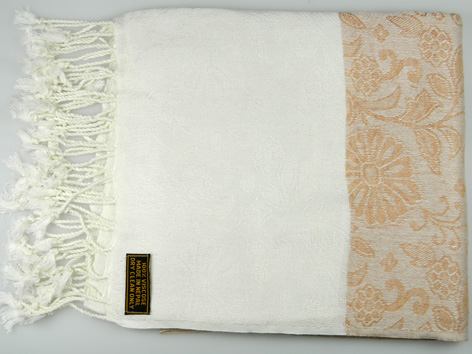 Madat Nepal Shawl 70*200, Viscose Flower Yellow