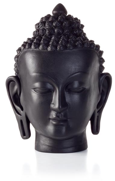 Madat Nepal Boeddha Hoofd 30cm, Zwart