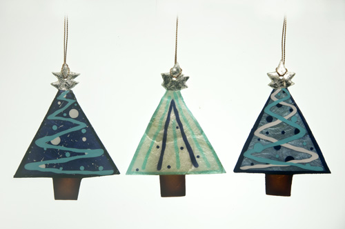  Hanger Cap Kerstboom Blauw Met Icing S/3