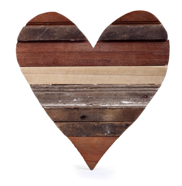 Sarana Wall Deco Heart Recycle Wood
