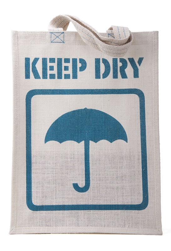 Tas Jute 'Picto' Bl. 'Keep Dry'