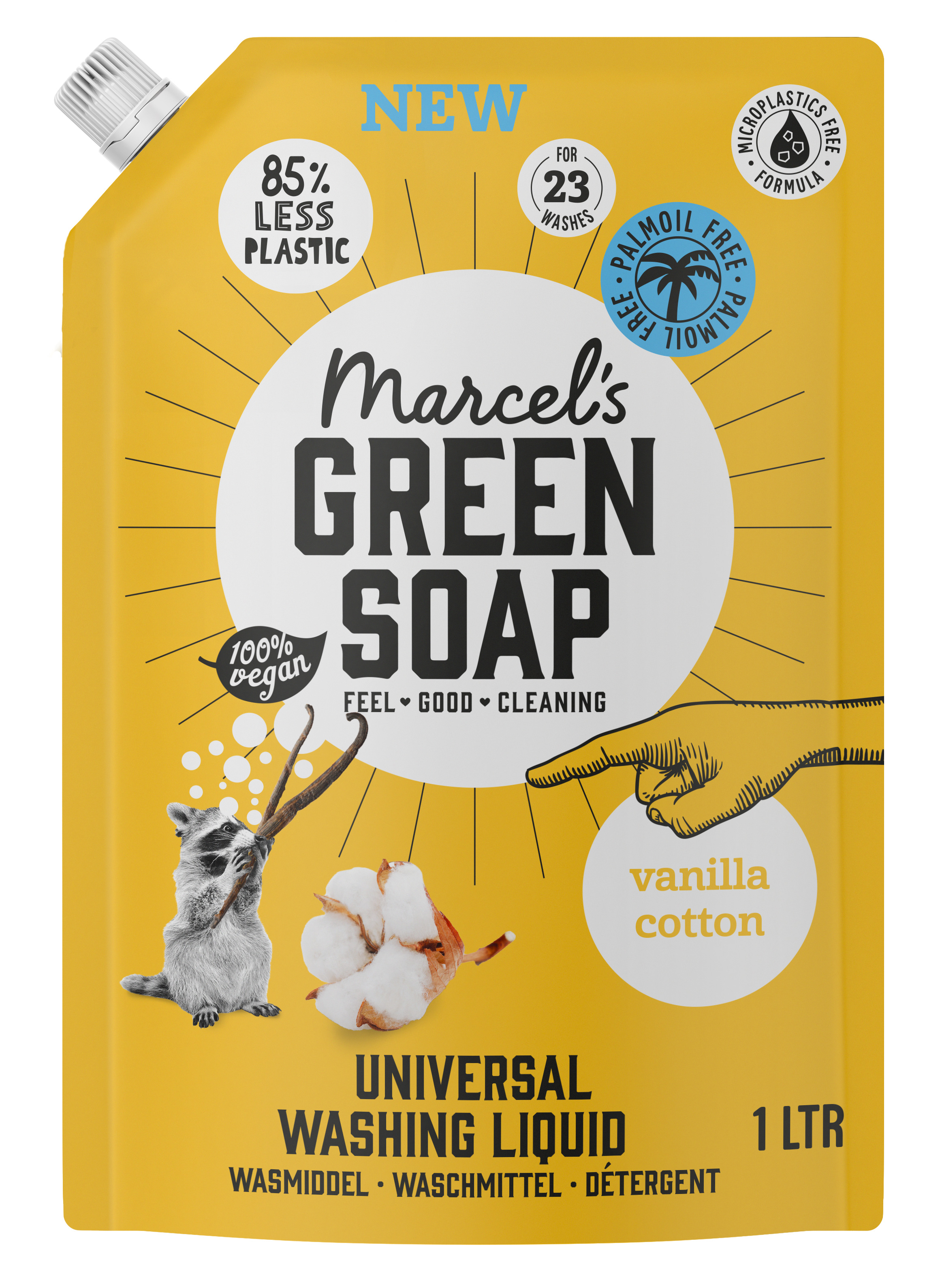  Marcel's Green Soap Wasmiddel Universeel Vanille&Katoen Navul 1L