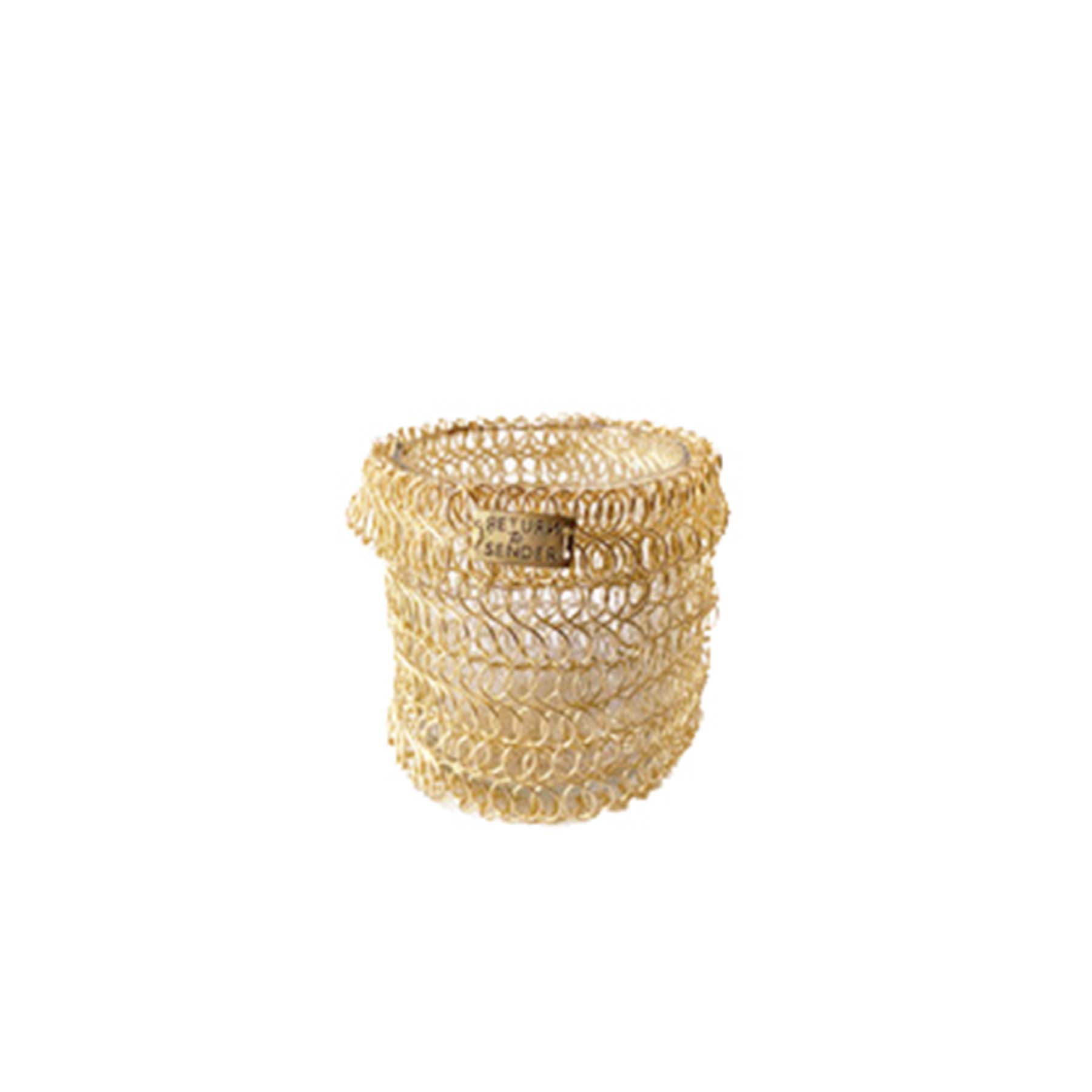  Waxinelicht geweven goud 8*7cm