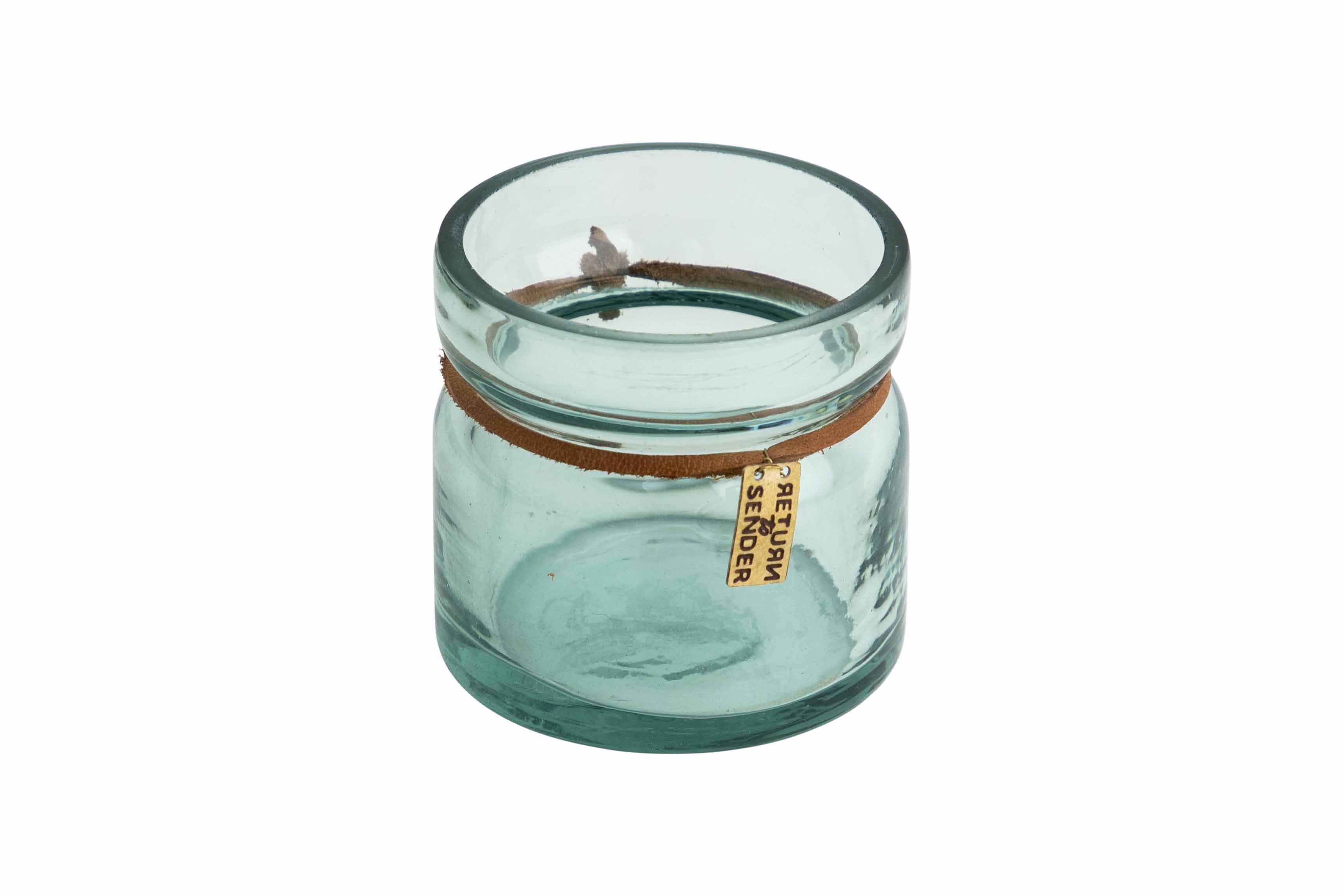 Return To Sender - Theelicht recycled glas  - H: 6.5cm - waxinelichthouder