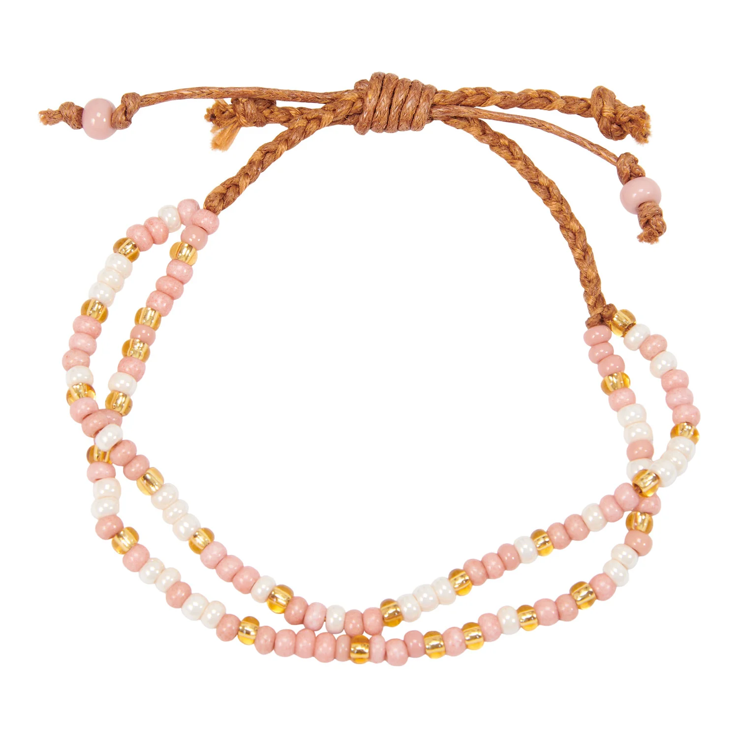 Return to Sender - Morse code armband roze - Kracht & Energie - kralenarmband - verstelbaar - dames