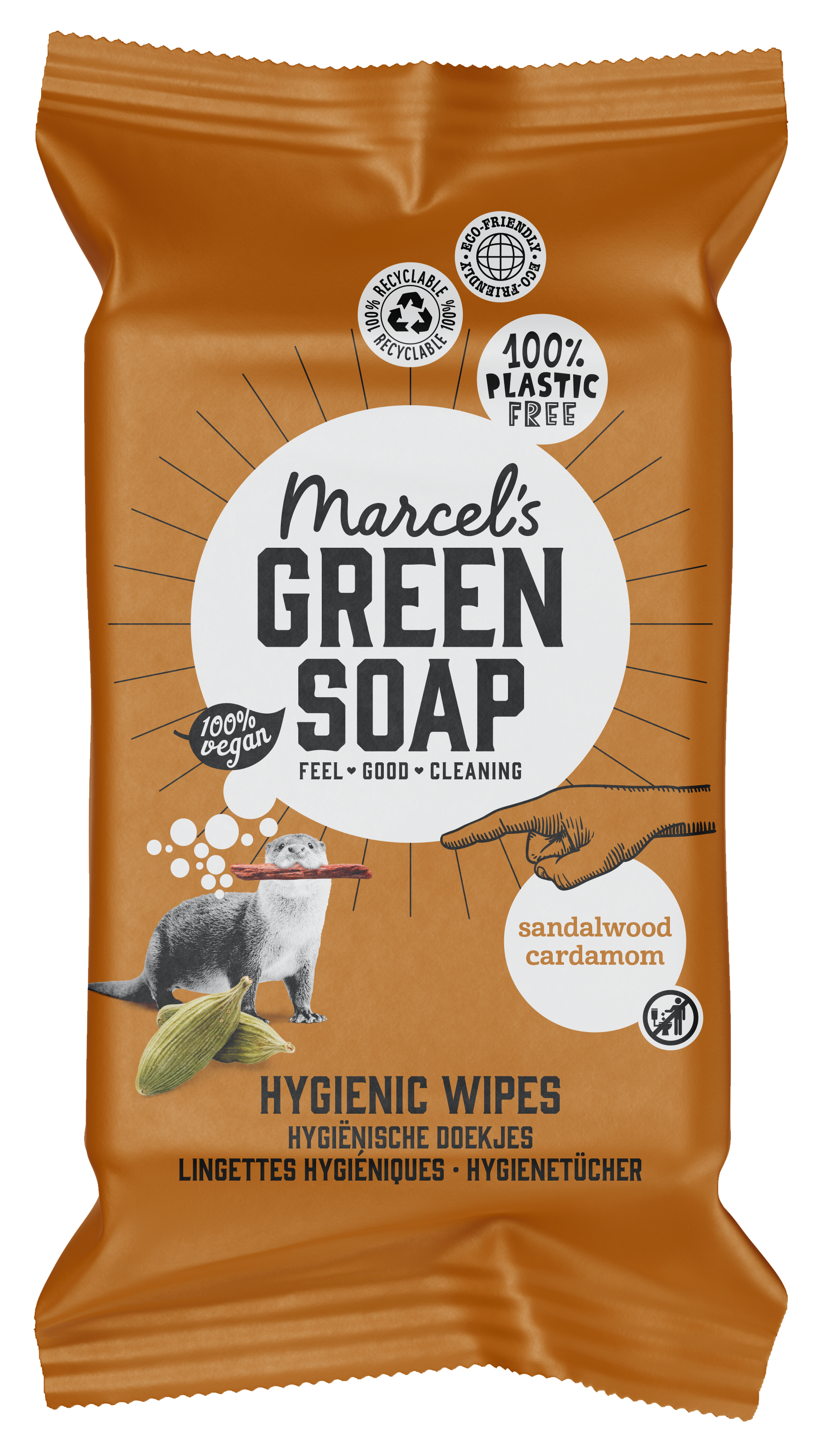  Marcel's Green Soap Cleaning Wipes Sandelhout & Kardemom 60st