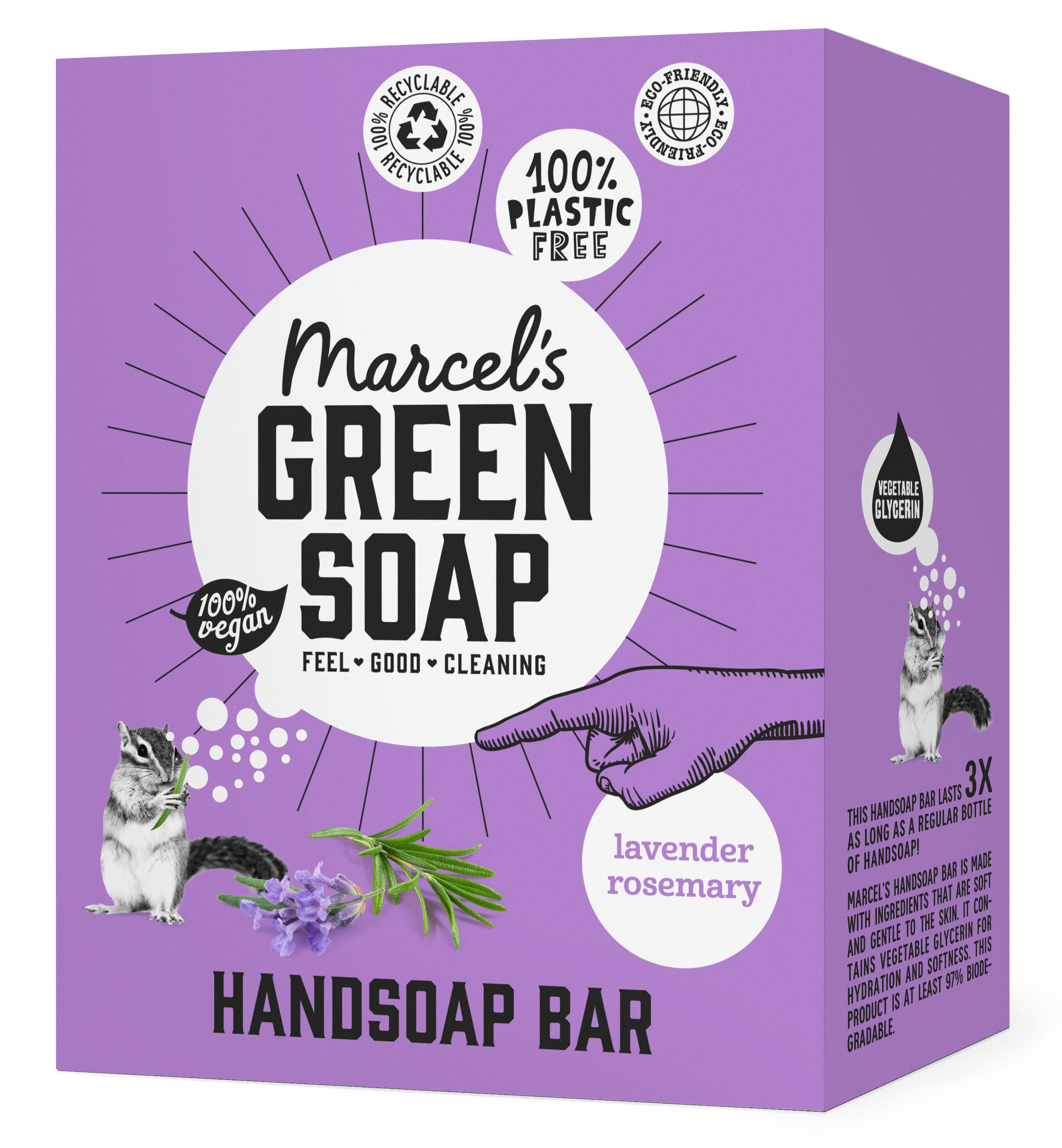  Marcel's Green Soap Handzeep Bar Lavendel & Rosemarijn 90gr