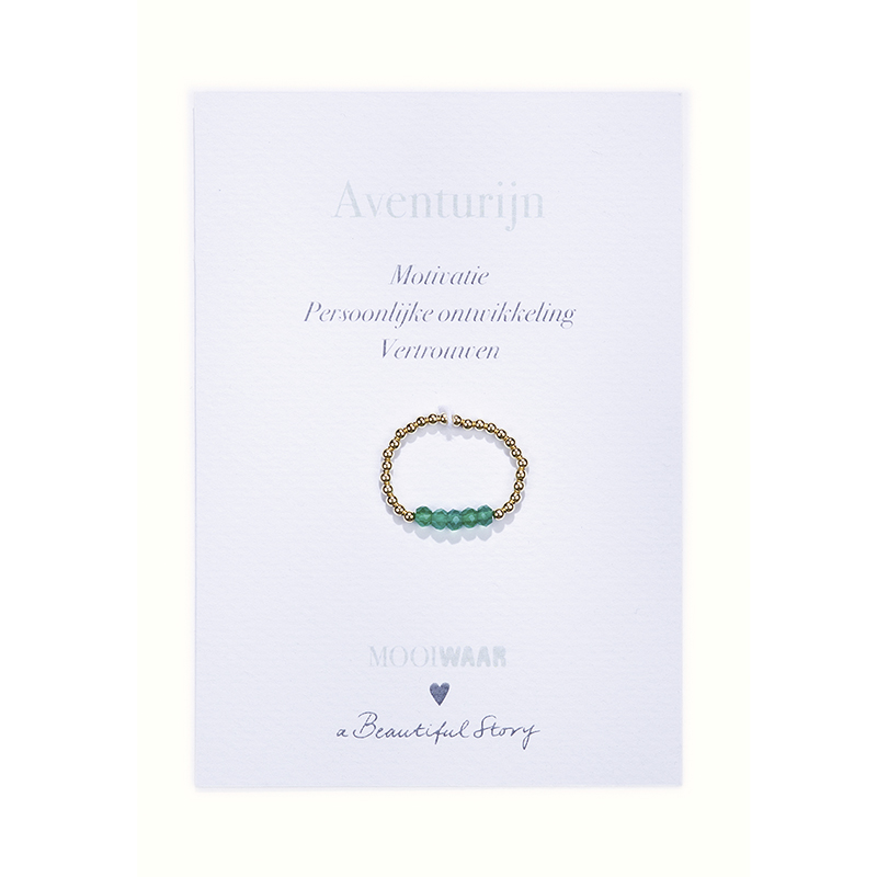  MooiWAAR Beauty Aventurine Gold Ring