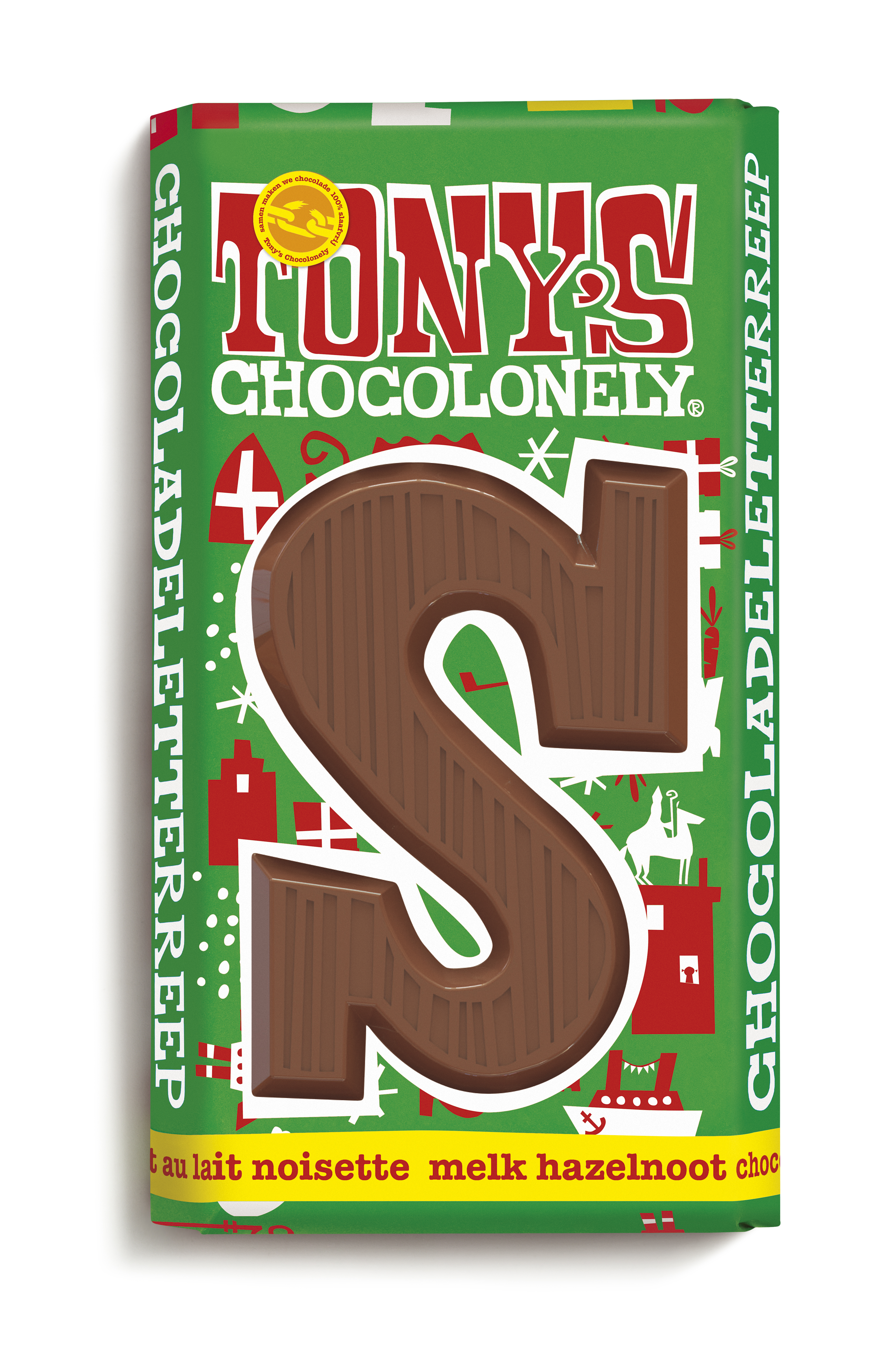  Melkchocolade hazelnoot letterreep S 180g
