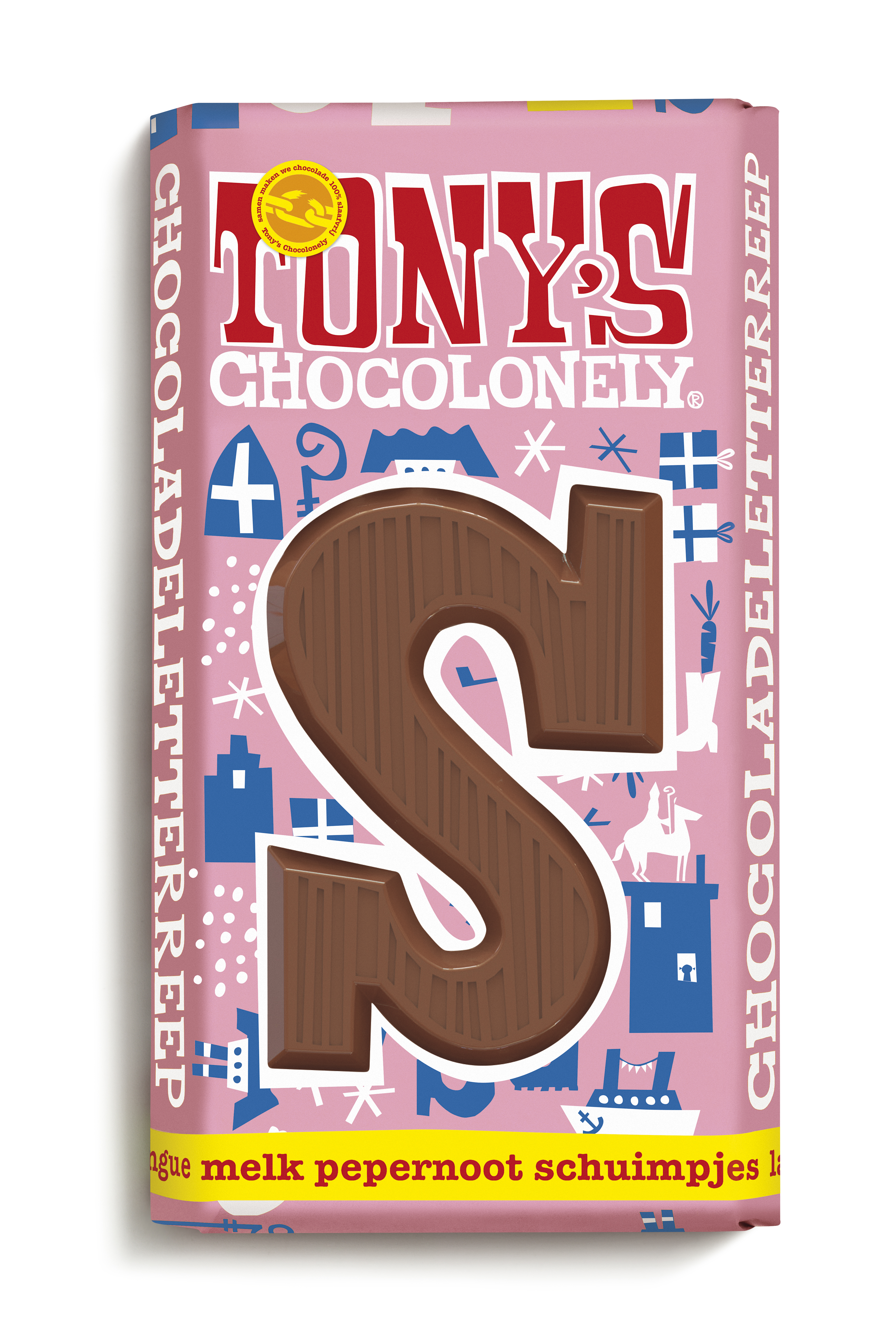  Tony's Chocolonely Melkchocolade letterreep pepernoot schuimpjes S 180g