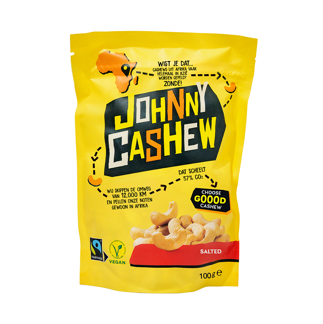 Johnny Cashew Gebrand Gezouten 100 gram FT