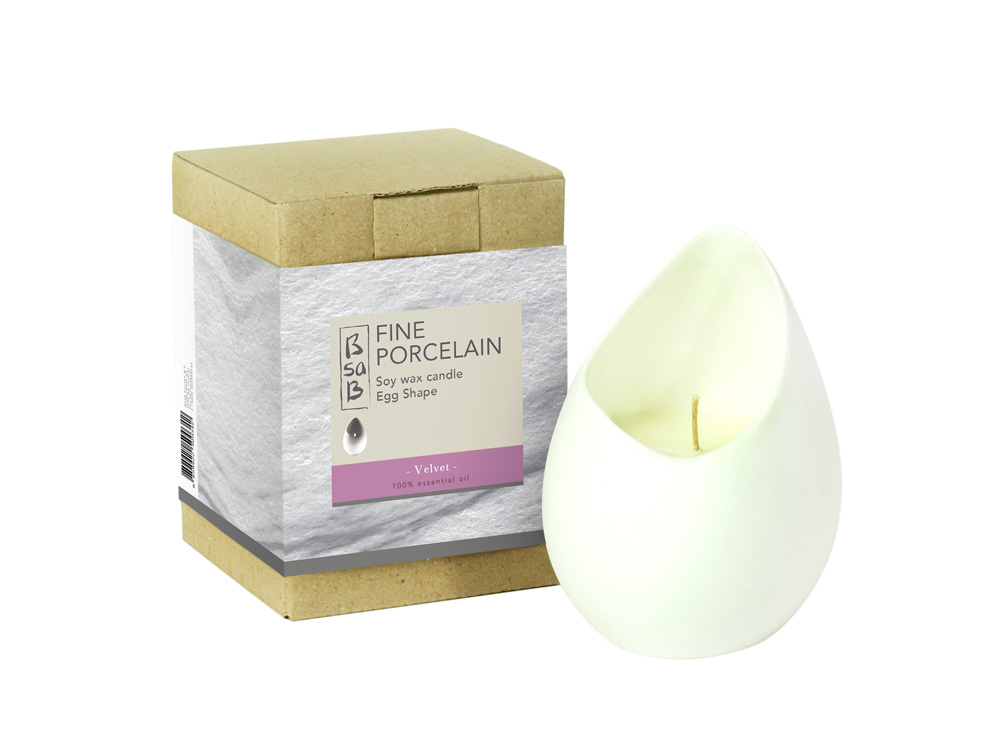 BsaB Candle Fine Porcelain Egg Velvet (Eo)