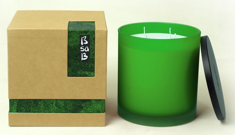 BsaB Candle Large Frosted Glass Green Fig (Fr)