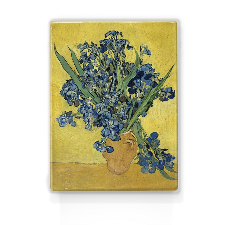 Irissen in een vaas - Vincent van Gogh - 19,5 x 26 cm - Mooier dan een print op canvas - Laqueprint