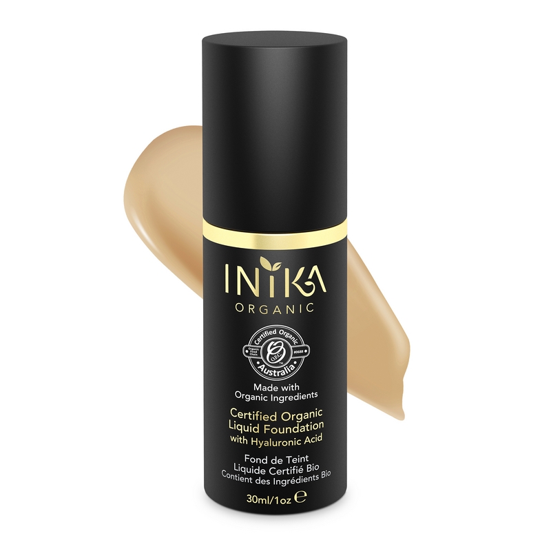 Inika Biologisch Vegan Liquid Foundation met Hyaluronzuur Tan -Geschikt voor de gevoelige huid 30ml